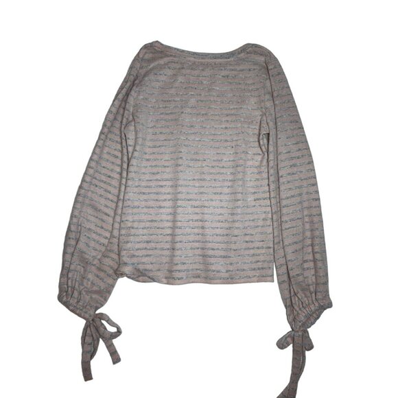 Ana‎ XS Striped Long Sleeve Top With Tie Cuffs Polyester & Spandex NEW - Picture 2 of 5